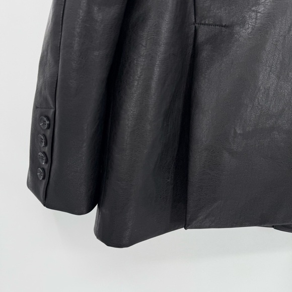 Urban Outfitters Jules Fuax Leather Oversized Blazer Jacket in Black Size S - Picture 8 of 11
